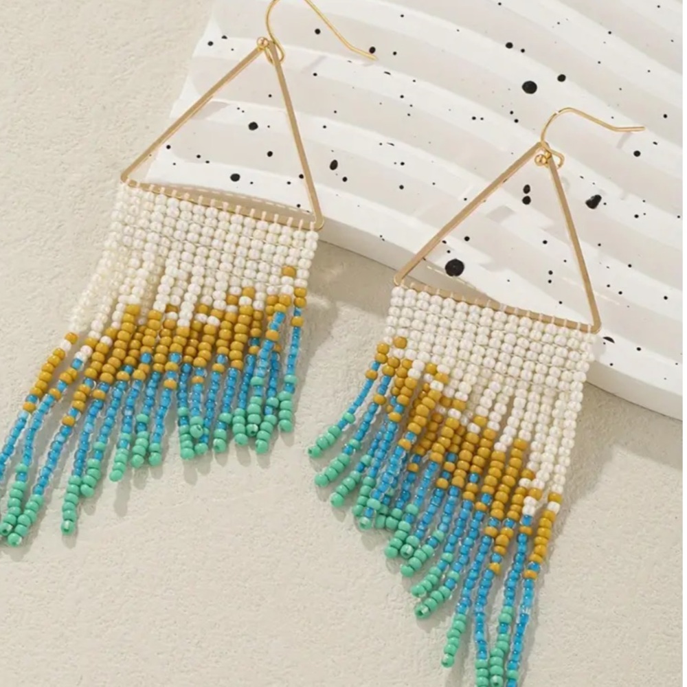 NEW! boho Golden Chimes beaded earrings